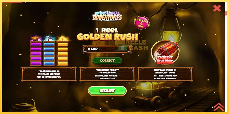 1 Reel Golden Rush акча үчүн оюн машинасы, сүрөт 1