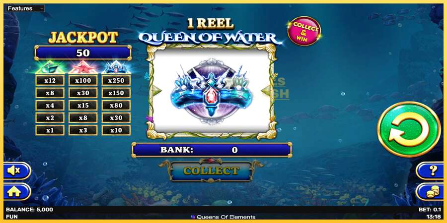 1 Reel Queen of Water акча үчүн оюн машинасы, сүрөт 2