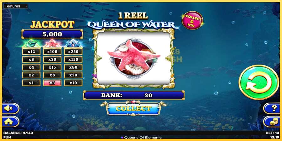 1 Reel Queen of Water акча үчүн оюн машинасы, сүрөт 3