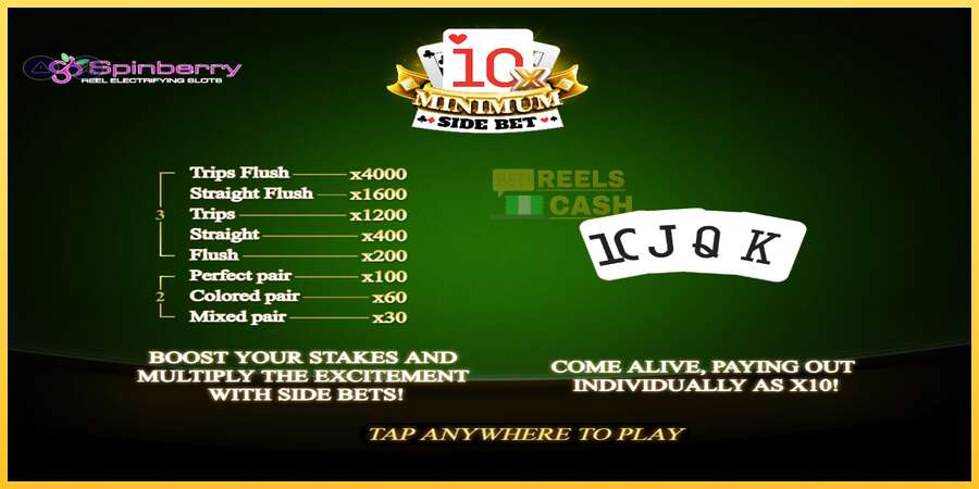 10x Minimum Side Bet акча үчүн оюн машинасы, сүрөт 1