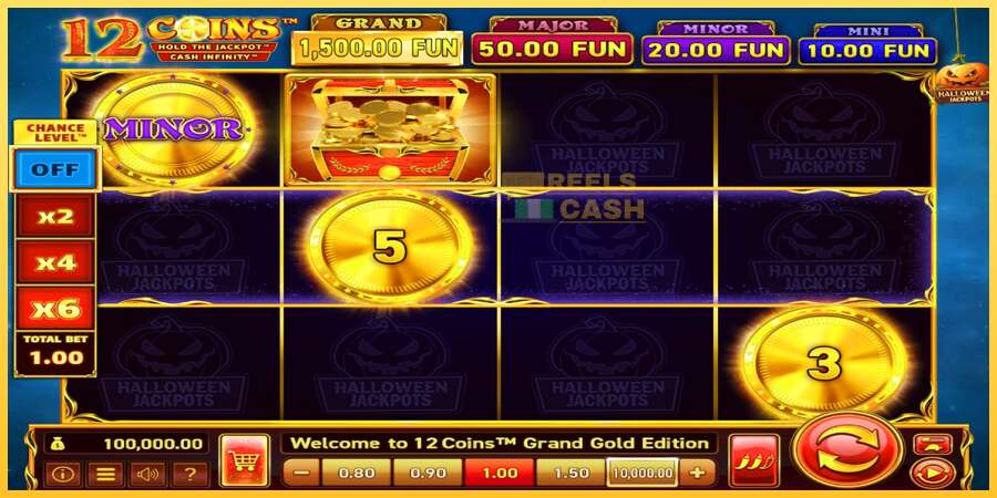 12 Coins Grand Gold Edition Halloween Jackpots акча үчүн оюн машинасы, сүрөт 1