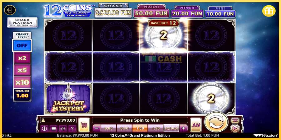 12 Coins Grand Platinum Edition акча үчүн оюн машинасы, сүрөт 2