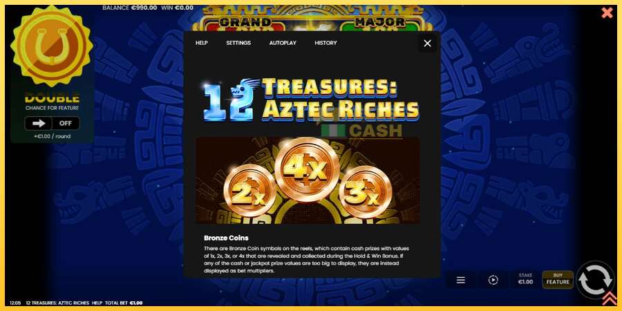 12 Treasures: Aztec Riches акча үчүн оюн машинасы, сүрөт 5