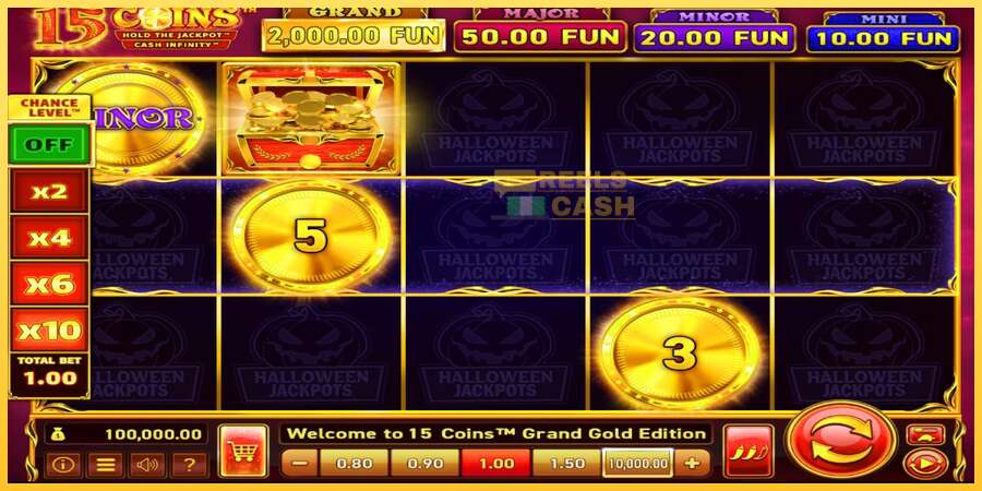 15 Coins Grand Gold Edition Halloween Jackpot акча үчүн оюн машинасы, сүрөт 1