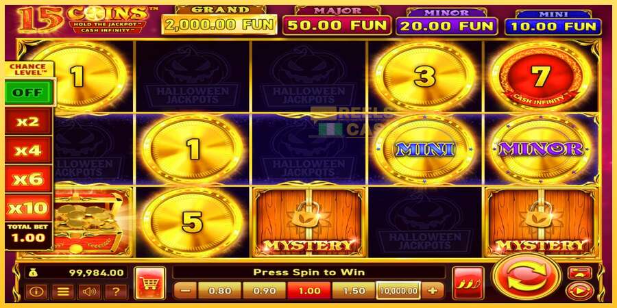 15 Coins Grand Gold Edition Halloween Jackpot акча үчүн оюн машинасы, сүрөт 2