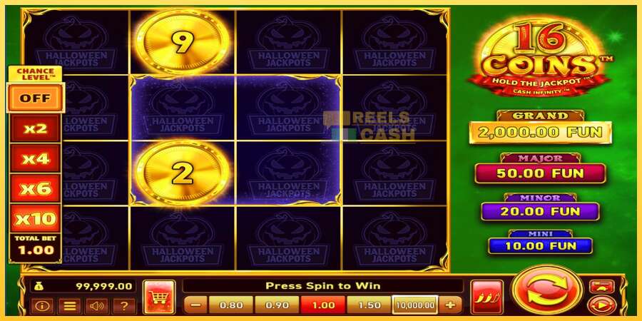 16 Coins Grand Gold Edition Halloween Jackpots акча үчүн оюн машинасы, сүрөт 2