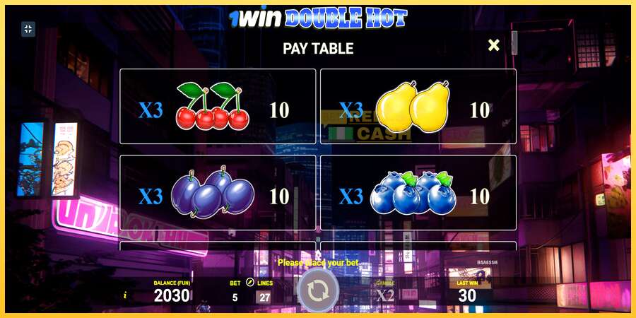 1win Double Hot акча үчүн оюн машинасы, сүрөт 6