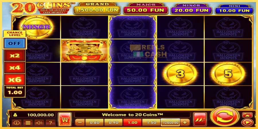 20 Coins Halloween Jackpots акча үчүн оюн машинасы, сүрөт 1