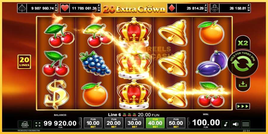 20 Extra Crown акча үчүн оюн машинасы, сүрөт 2