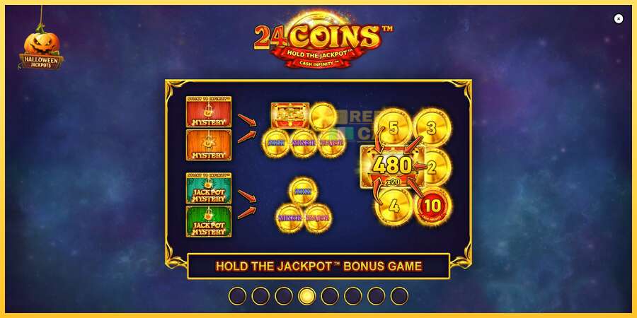 24 Coins Halloween Jackpots акча үчүн оюн машинасы, сүрөт 1