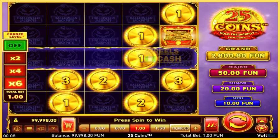 25 Coins Halloween Jackpots акча үчүн оюн машинасы, сүрөт 2