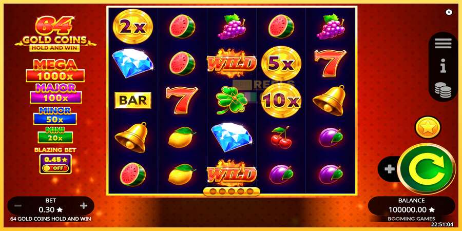 64 Gold Coins Hold and Win акча үчүн оюн машинасы, сүрөт 1