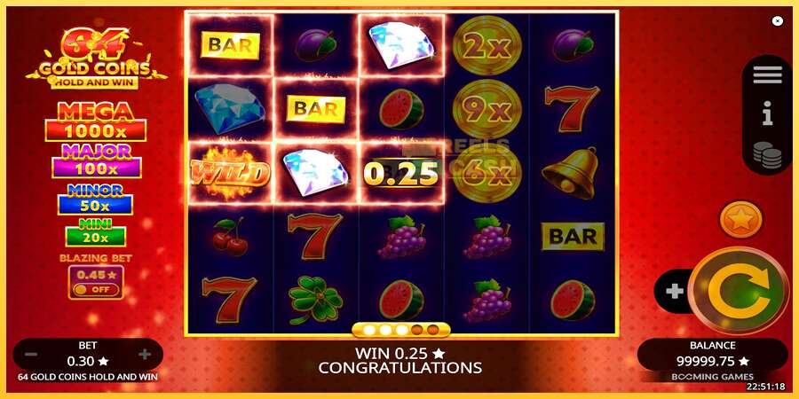 64 Gold Coins Hold and Win акча үчүн оюн машинасы, сүрөт 3