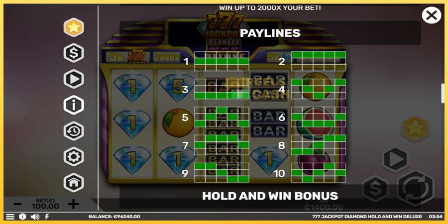 777 Jackpot Diamond Hold and Win Deluxe акча үчүн оюн машинасы, сүрөт 7