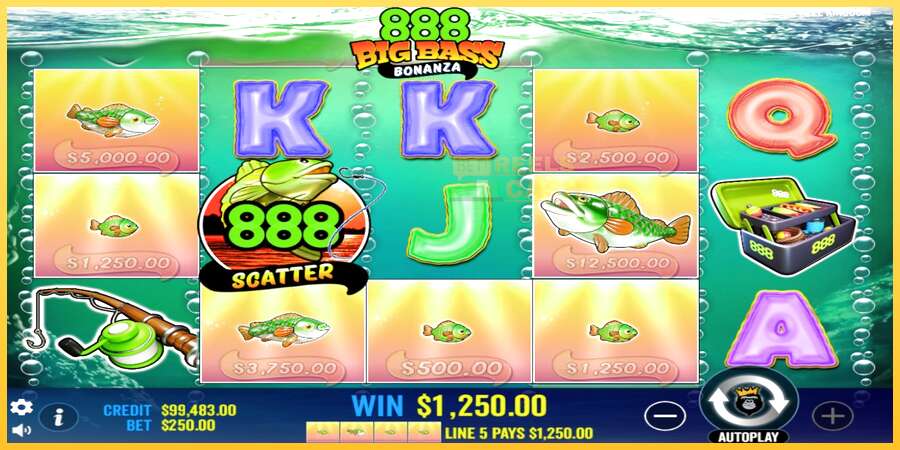 888 Big Bass Bonanza акча үчүн оюн машинасы, сүрөт 3