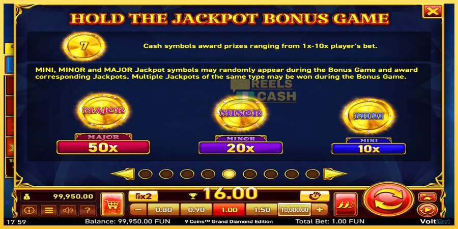 9 Coins Grand Diamond Edition Halloween Jackpots акча үчүн оюн машинасы, сүрөт 5