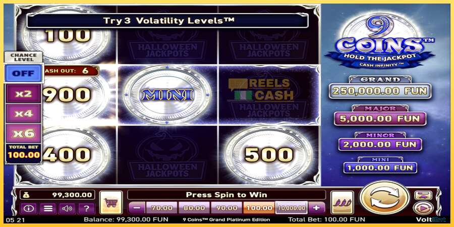 9 Coins Grand Platinum Edition Halloween Jackpot акча үчүн оюн машинасы, сүрөт 2