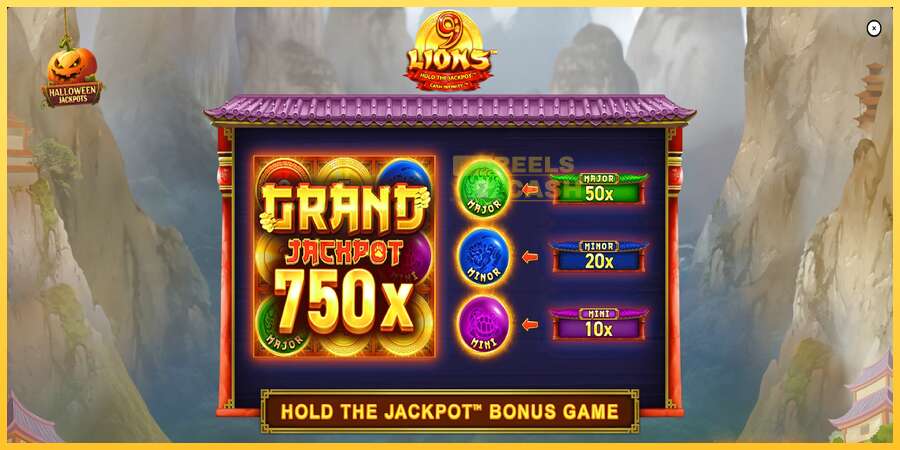 9 Lions Halloween Jackpots акча үчүн оюн машинасы, сүрөт 1