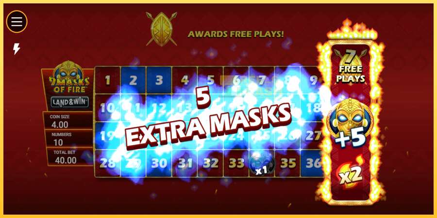 9 Masks of Fire Land & Win акча үчүн оюн машинасы, сүрөт 3