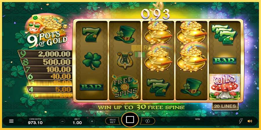 9 Pots of Gold Land & Win акча үчүн оюн машинасы, сүрөт 6