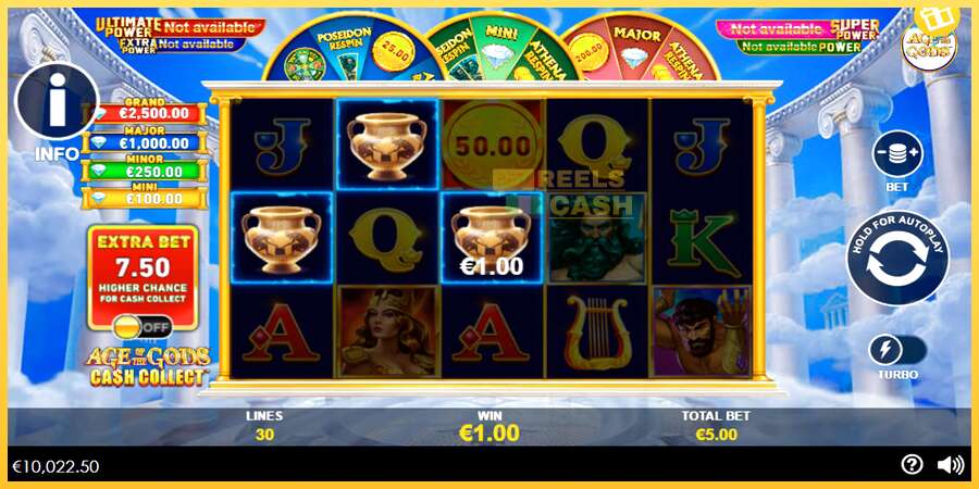 Age of the Gods Cash Collect акча үчүн оюн машинасы, сүрөт 3