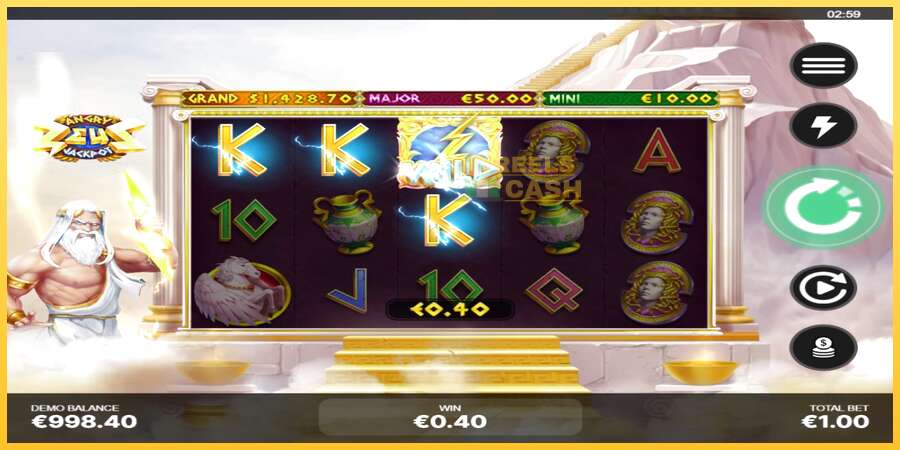 Angry Zeus Jackpot акча үчүн оюн машинасы, сүрөт 3