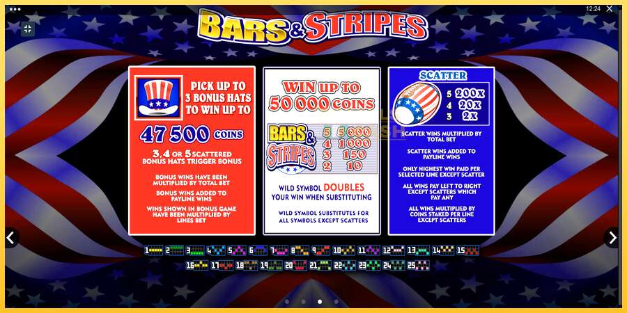 Bars and Stripes акча үчүн оюн машинасы, сүрөт 7