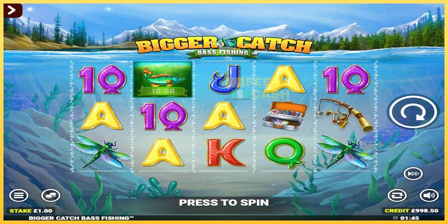 Bigger Catch Bass Fishing Rapid Fire Jackpots акча үчүн оюн машинасы, сүрөт 2