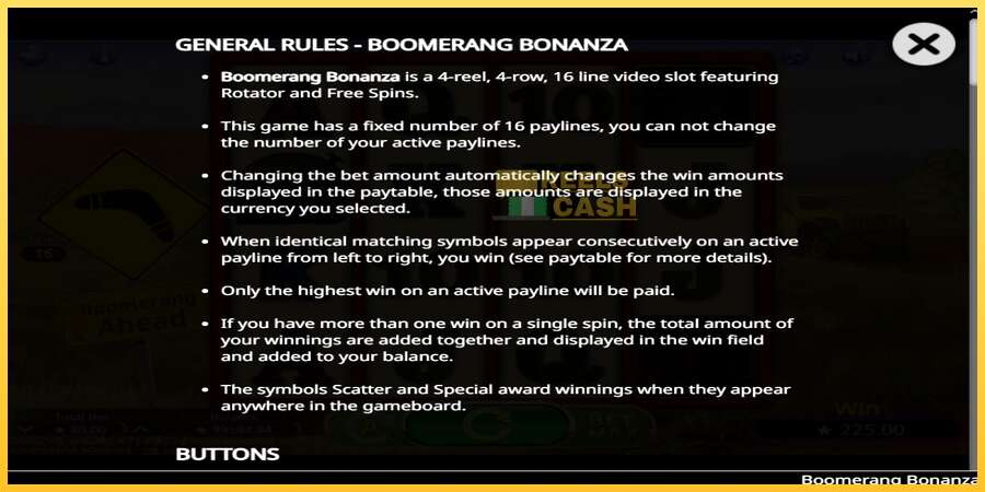 Boomerang Bonanza акча үчүн оюн машинасы, сүрөт 5