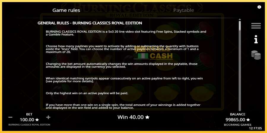 Burning Classics Royal Edition акча үчүн оюн машинасы, сүрөт 6