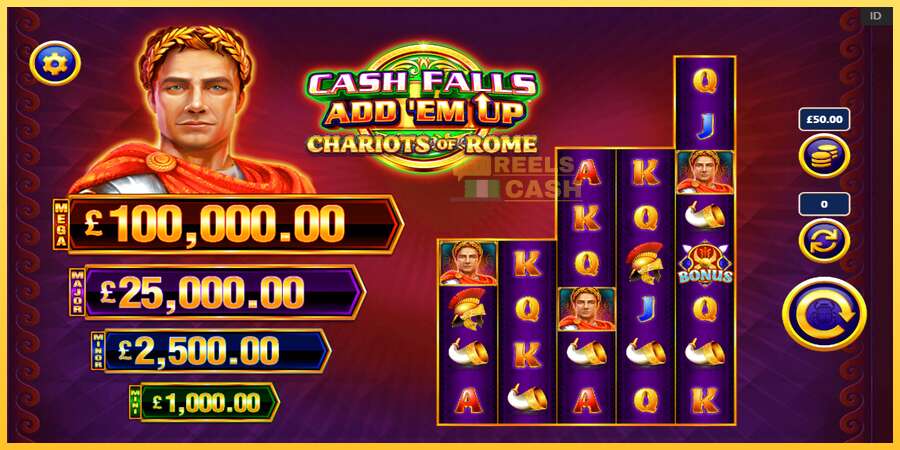 Cash Falls: Add Em Up Chariots of Rome акча үчүн оюн машинасы, сүрөт 2