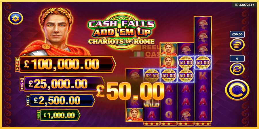 Cash Falls: Add Em Up Chariots of Rome акча үчүн оюн машинасы, сүрөт 3