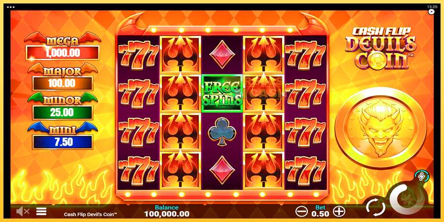 Cash Flip Devils Coin акча үчүн оюн машинасы, сүрөт 1