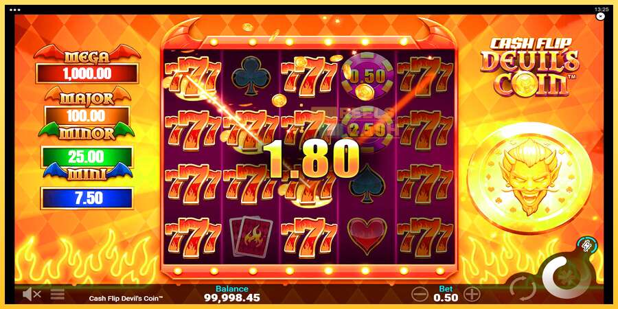 Cash Flip Devils Coin акча үчүн оюн машинасы, сүрөт 3