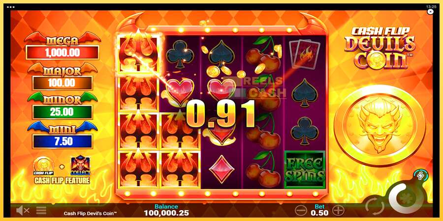 Cash Flip Devils Coin акча үчүн оюн машинасы, сүрөт 4