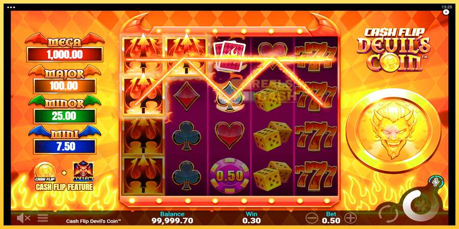 Cash Flip Devils Coin акча үчүн оюн машинасы, сүрөт 5