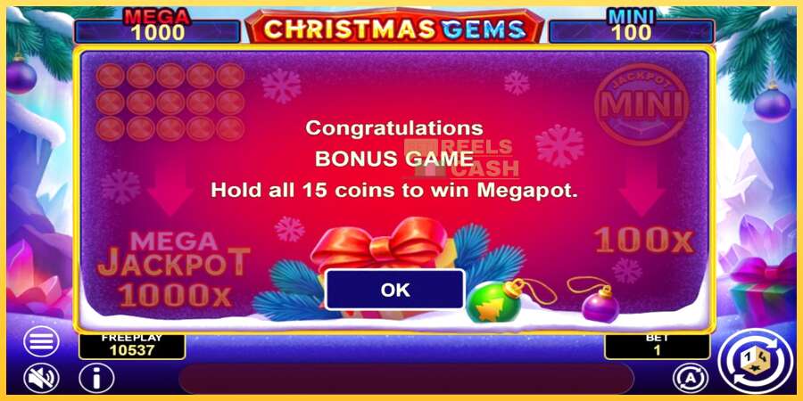 Christmas Gems Hold & Win акча үчүн оюн машинасы, сүрөт 6