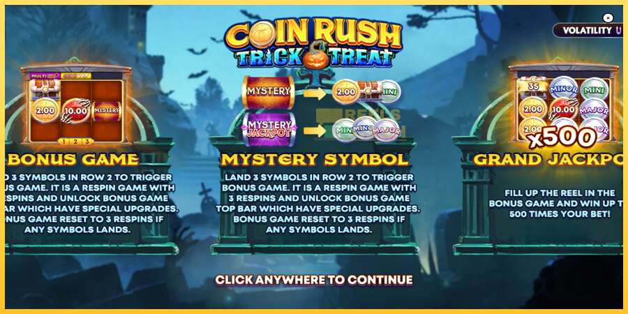 Coin Rush: Trick o Treat акча үчүн оюн машинасы, сүрөт 1