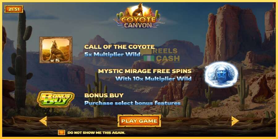 Coyote Canyon акча үчүн оюн машинасы, сүрөт 1