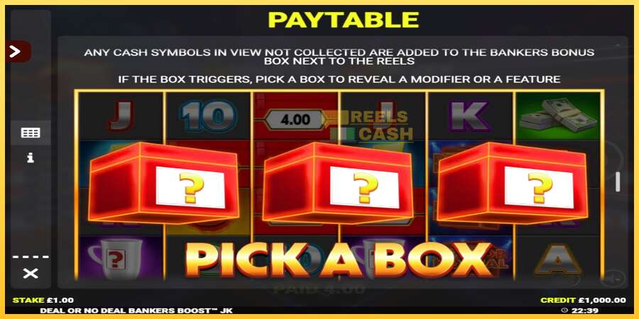 Deal or No Deal Bankers Boost Jackpot King акча үчүн оюн машинасы, сүрөт 5