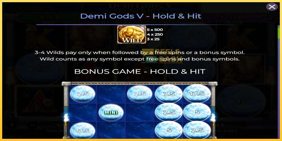 Demi Gods V Hold & Hit акча үчүн оюн машинасы, сүрөт 4