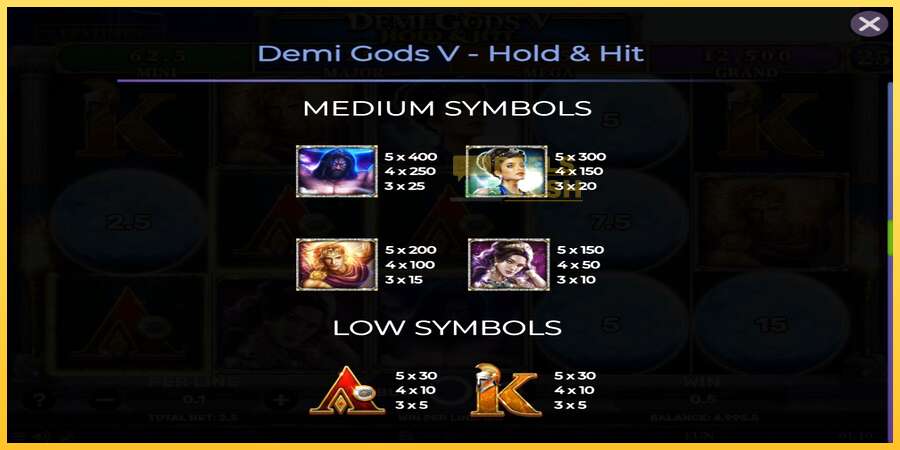 Demi Gods V Hold & Hit акча үчүн оюн машинасы, сүрөт 6