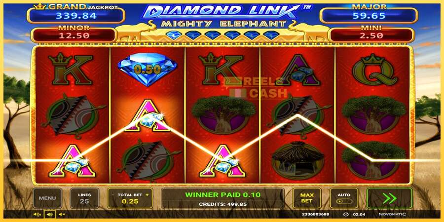 Diamond Link: Mighty Elephant акча үчүн оюн машинасы, сүрөт 2