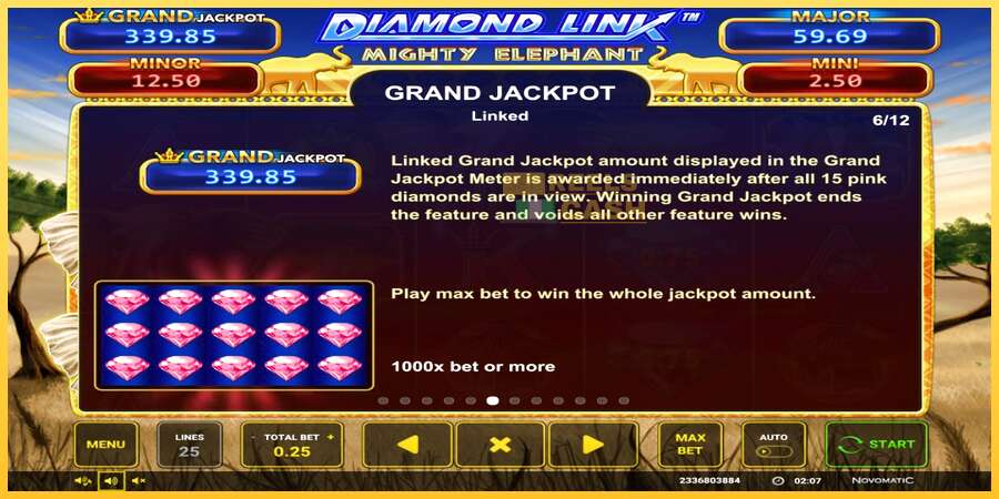 Diamond Link: Mighty Elephant акча үчүн оюн машинасы, сүрөт 4