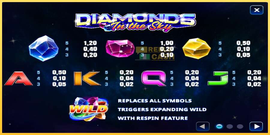 Diamonds In The Sky акча үчүн оюн машинасы, сүрөт 4