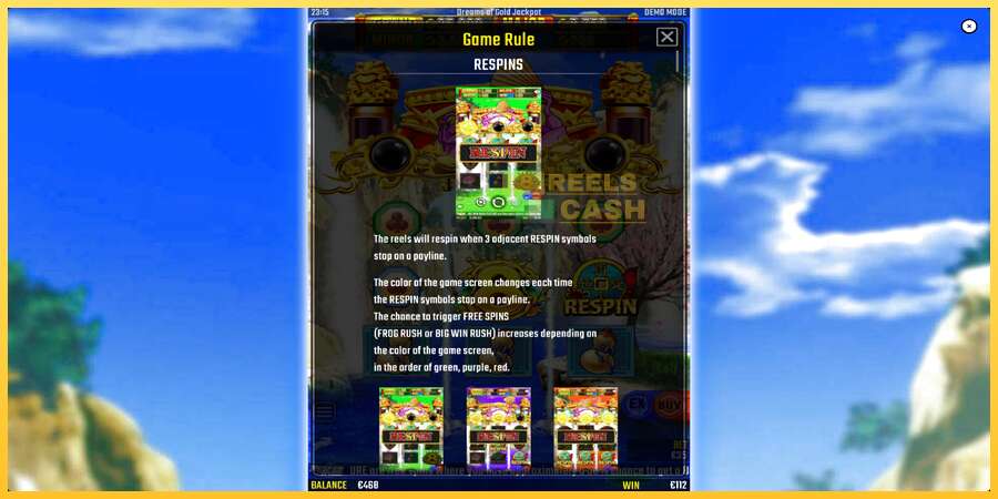 Dreams of Gold Jackpot акча үчүн оюн машинасы, сүрөт 5