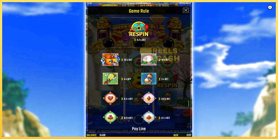 Dreams of Gold Jackpot акча үчүн оюн машинасы, сүрөт 6