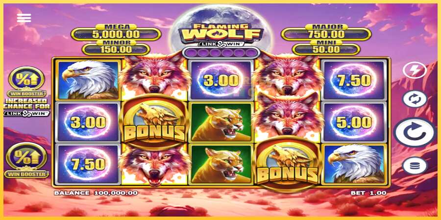 Flaming Wolf Link & Win акча үчүн оюн машинасы, сүрөт 2