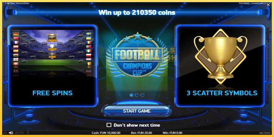 Football Champions Cup акча үчүн оюн машинасы, сүрөт 1