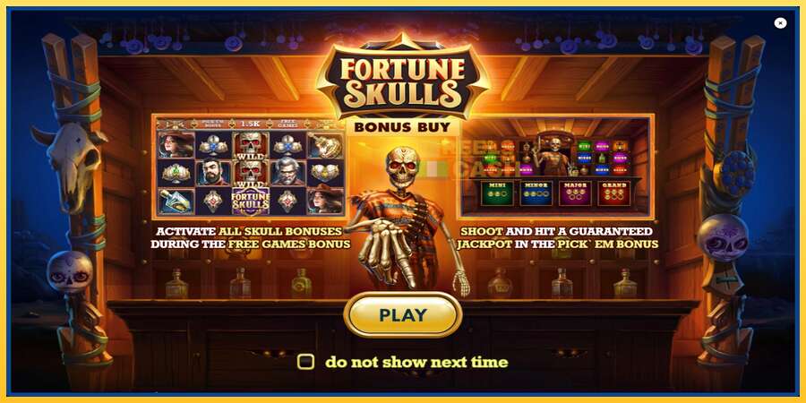 Fortune Skulls Bonus Buy акча үчүн оюн машинасы, сүрөт 1